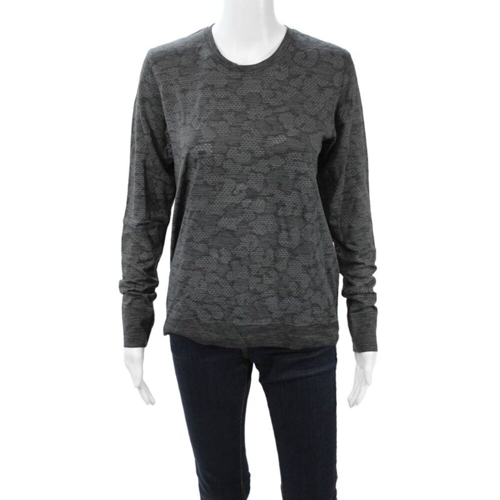 Lululemon Womens Crew Neck Long Sleeve Active Top Dark Gray Size 6